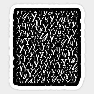 Y - Typography (White) Sticker